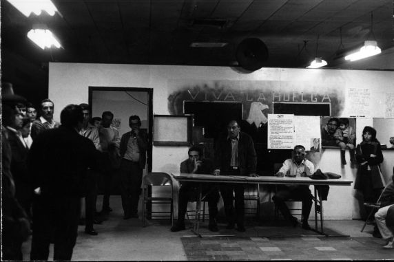 (3374) Meeting, field office, Lamont, California, 1968 (3374) Meeting, field office, Lamont, California, 1968